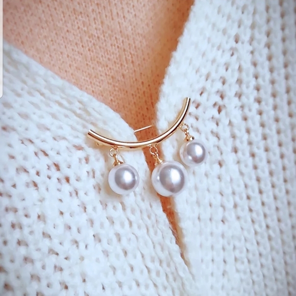 Scarf Cardigan Bag Brooch Pin Silver or Gold Color - Picture 5 of 6